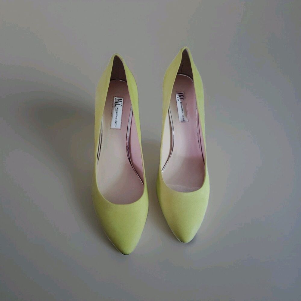 INC Suede Charteuse Pumps